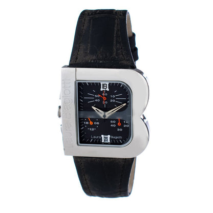 Black Leather Dress Watch