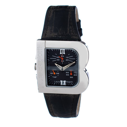 Black Leather Dress Watch