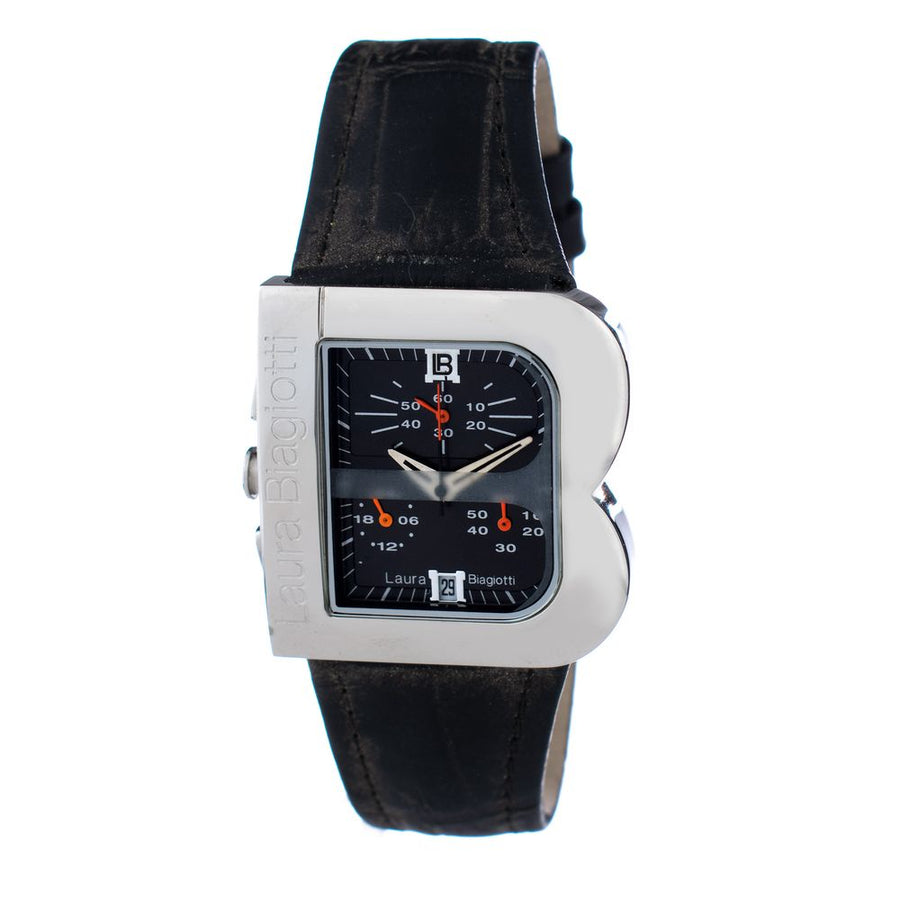 Black Leather Dress Watch