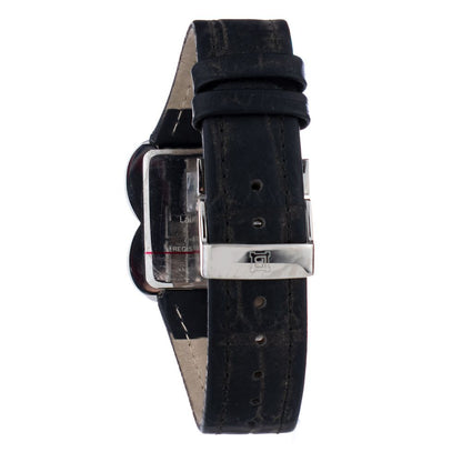 Black Leather Dress Watch