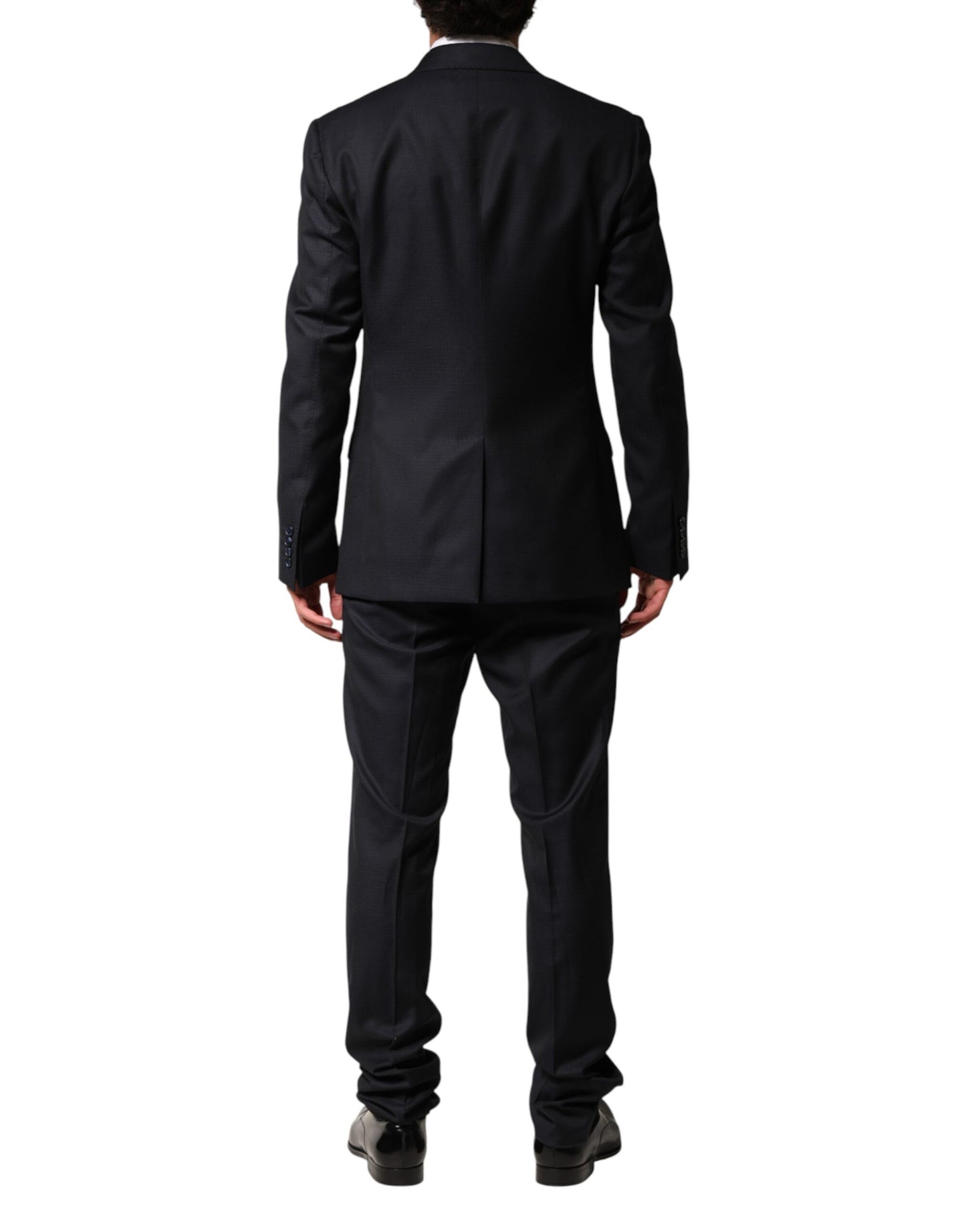 Black Wool Single Breasted Men 2 Piece Suit