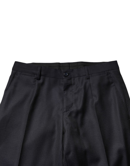 Black Wool Single Breasted Men 2 Piece Suit