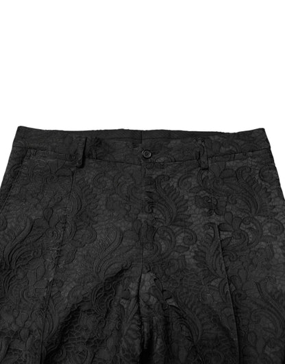 Black Brocade Single Breasted 2 Piece Suit