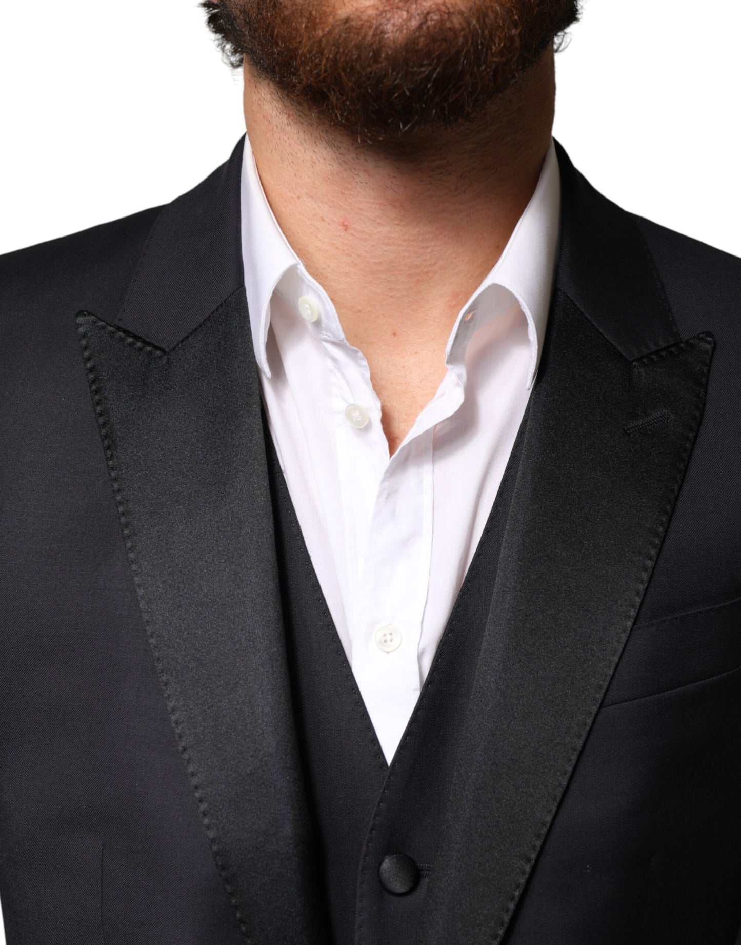 Blue Wool Single Breasted 3 Piece Men Suit