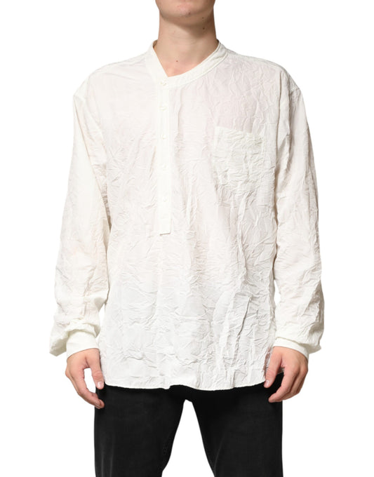 White Cotton Men Long Sleeves Men Shirt