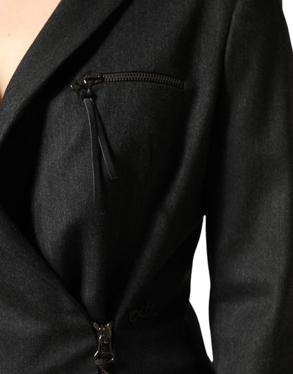 Black Double Breasted Pants Blazer Jacket 2 Piece Suit