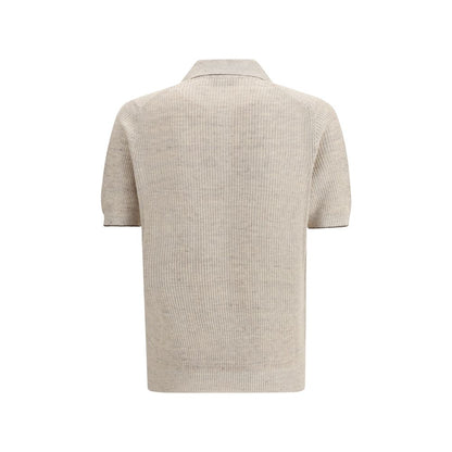 Beige Cotton Polo Shirt