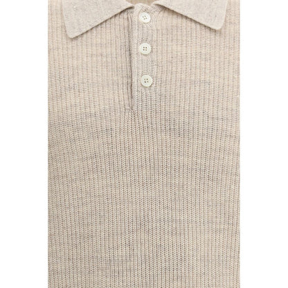 Beige Cotton Polo Shirt
