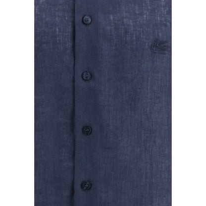 Blue Linen Dress Shirt