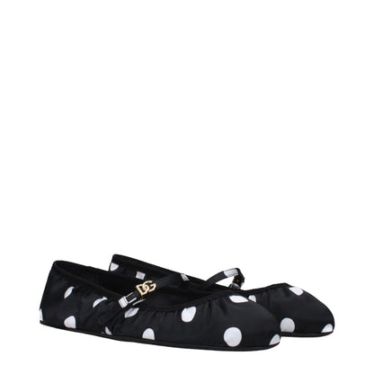 Black Fabric Ballet Flats