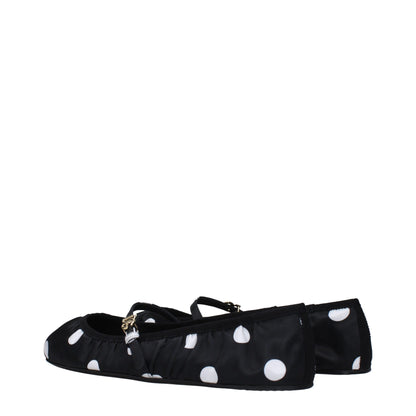 Black Fabric Ballet Flats