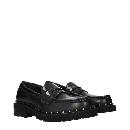 Black Leather Slip-On Loafers