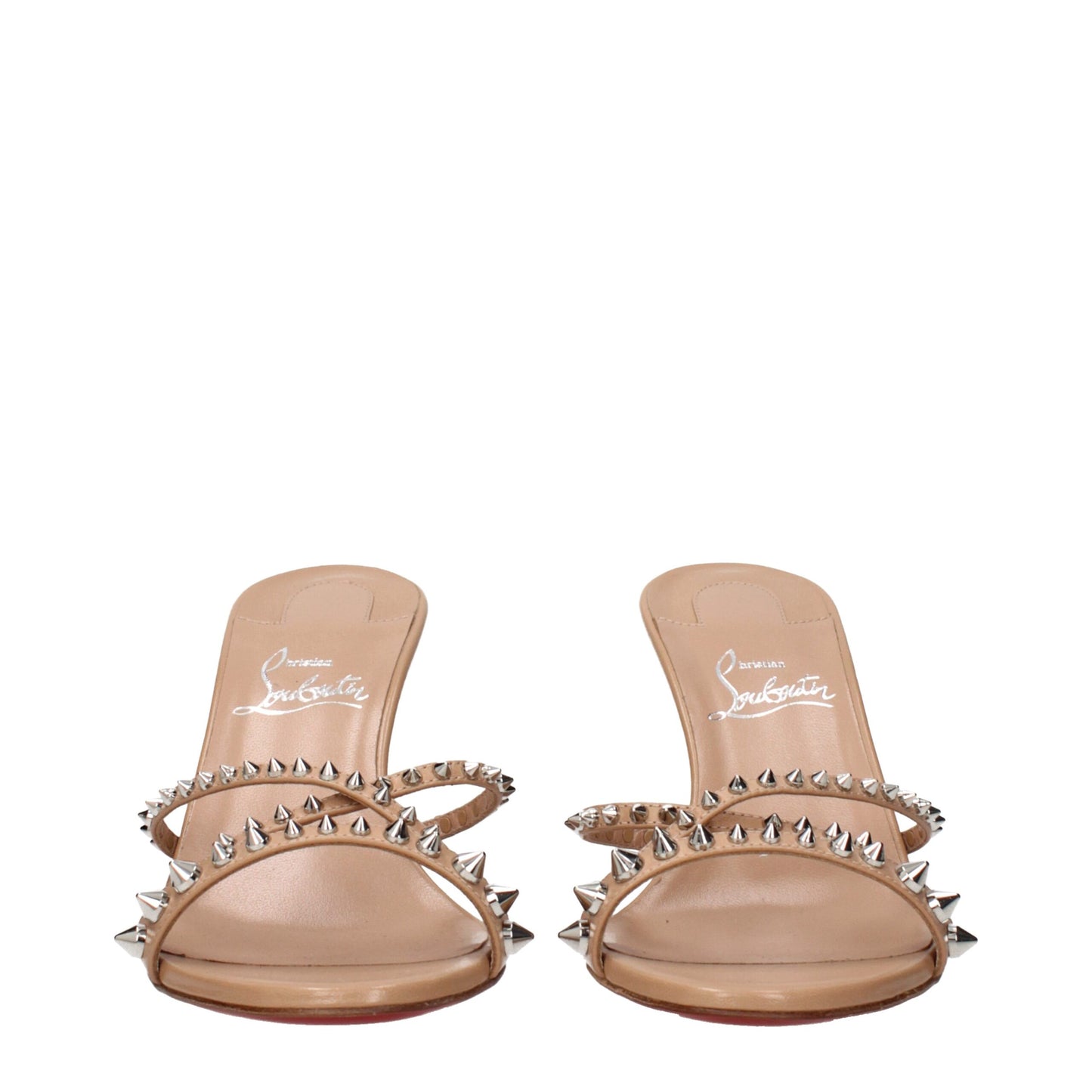 Pink Leather Stiletto Heel Sandals