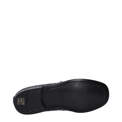 Black Fabric Slip-On Loafers
