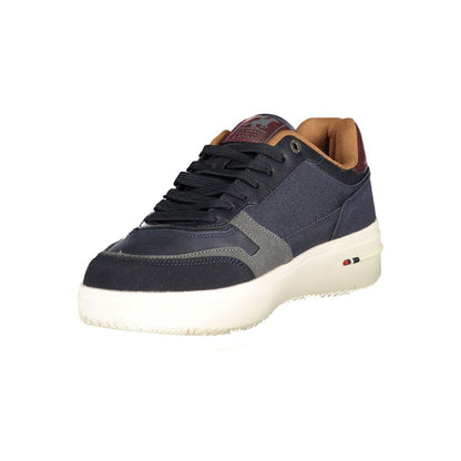 Blue Polyurethane Men Sneaker