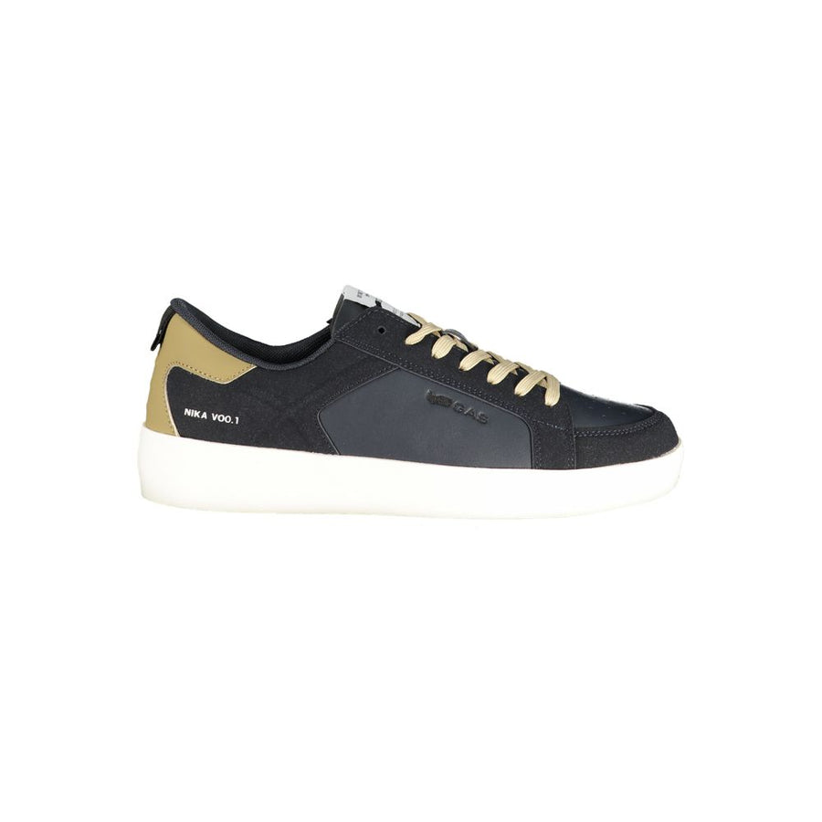 Blue Polyurethane Men Sneaker