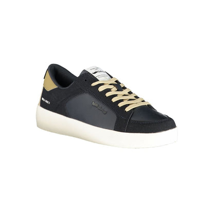 Blue Polyurethane Men Sneaker