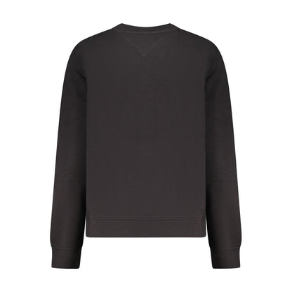 Black Cotton Women Sweatshirt