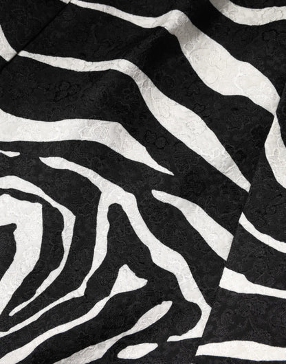 Black White Zebra Sleeveless A-line Dress