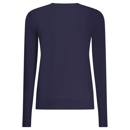 Blu Viscose Donna Maglia