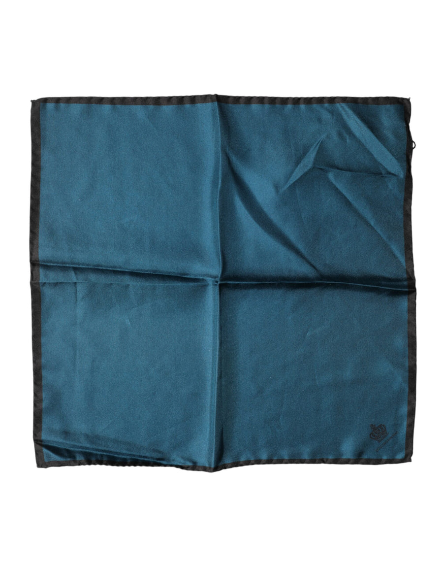 Blue Silk Square Pocket Handkerchief Scarf