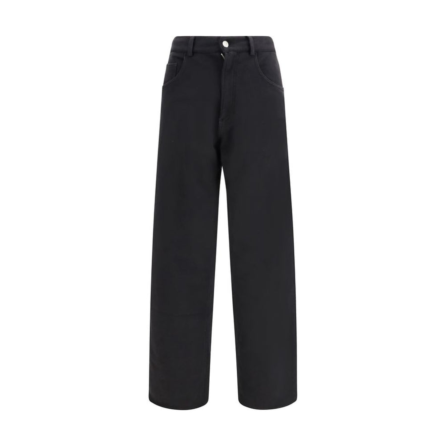 Black Cotton Casual Pants