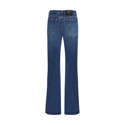 Blue Cotton Bootcut Jeans