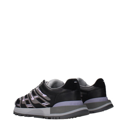 Black Fabric Athletic Sneakers