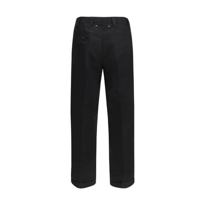 Black Cotton Chino Pants