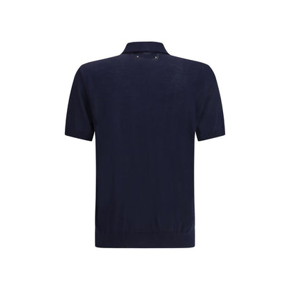 Blue Merino Wool Polo Shirt
