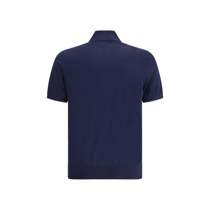 Blue Cotton Polo Shirt