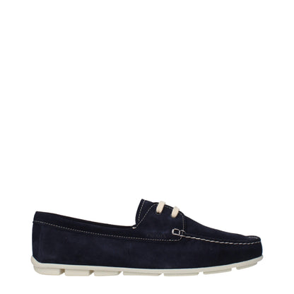 Blue Leather Slip-On Loafers