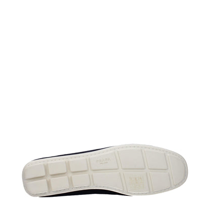 Blue Leather Slip-On Loafers