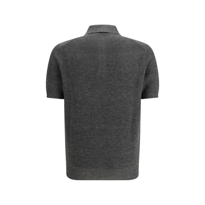 Gray Cotton Polo Shirt