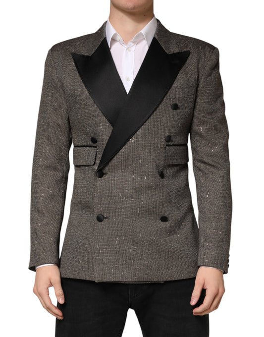 Gray Double Breasted 2 Button Jacket Blazer
