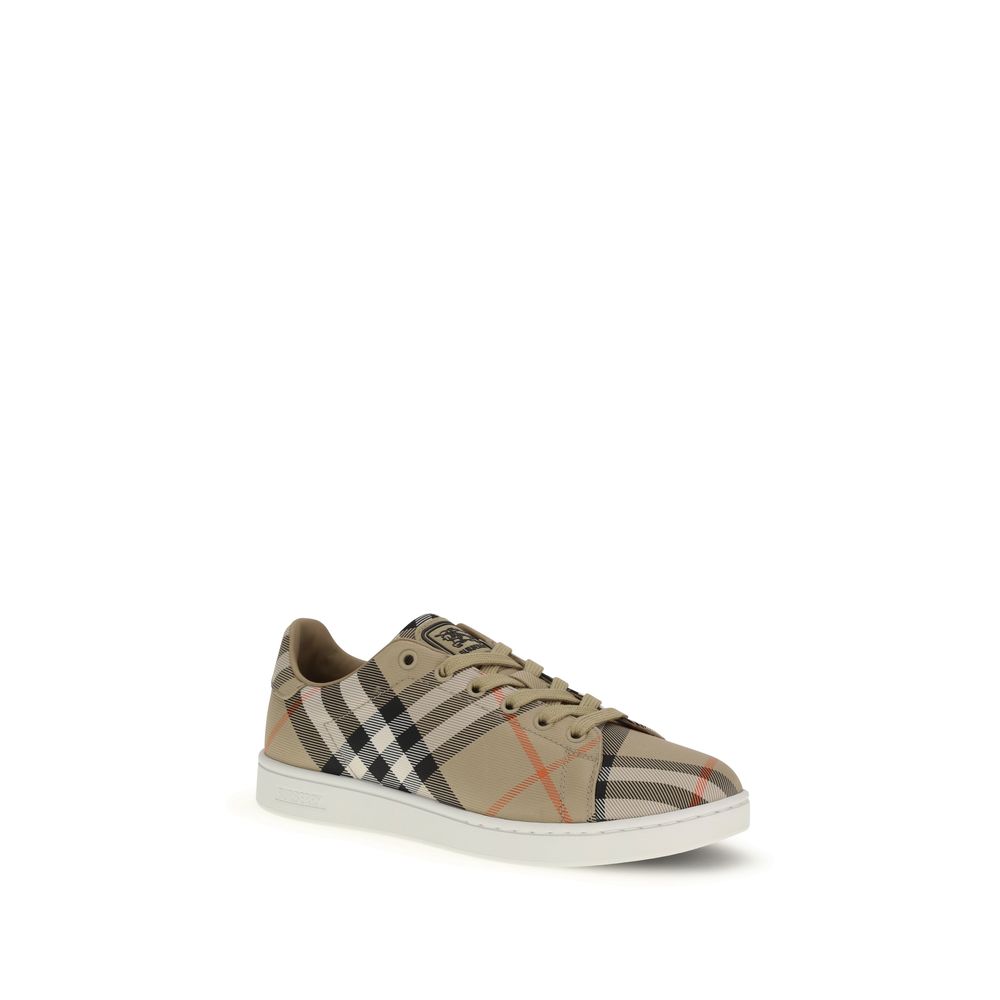 Beige Nylon Low Top Sneakers