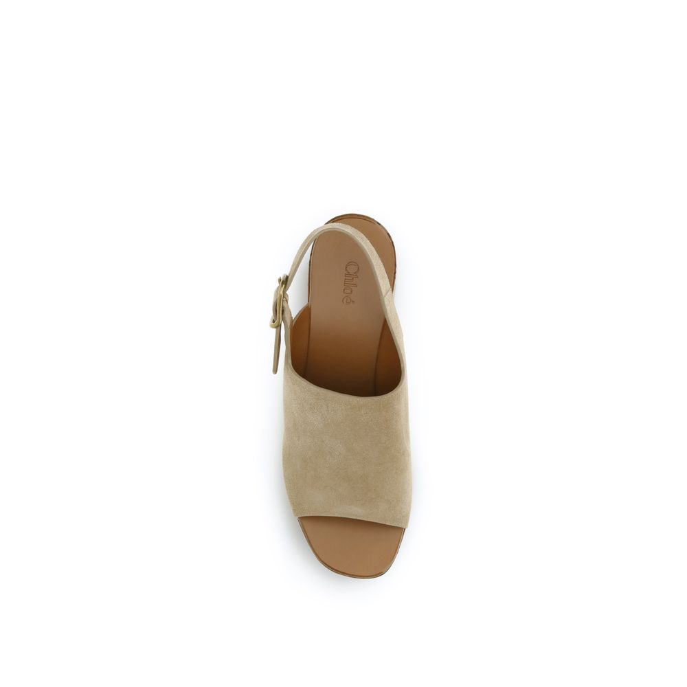 Beige Lamb Ovis Aries Aries Platform Sandals