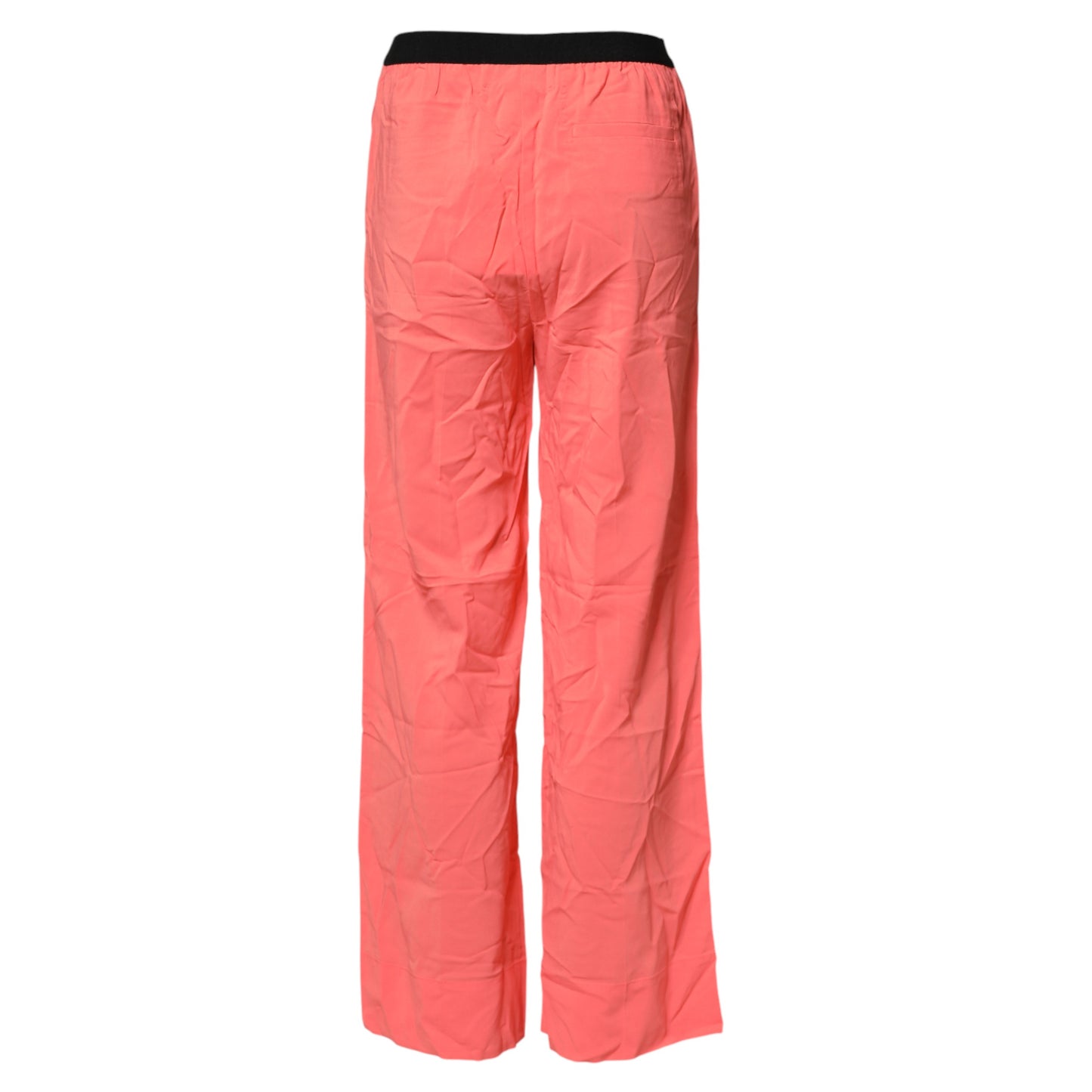 Neon Pink High Waist Straight Wide Leg Trouser Pants