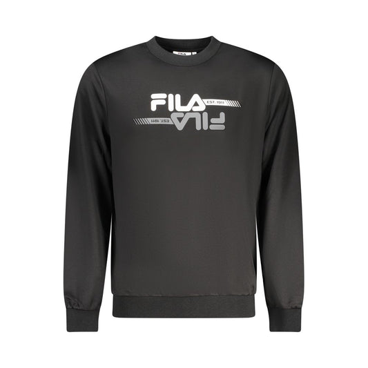 Black Polyester Men Sweatshirt