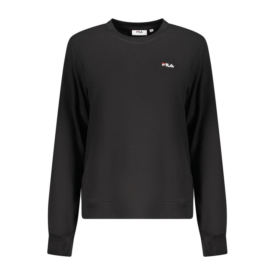 Black Cotton Women Sweatshirt