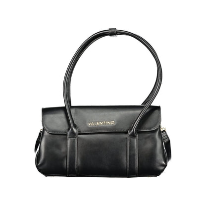 Nero Poliuretano Donna Bag with Shoulder Handles and Compartments