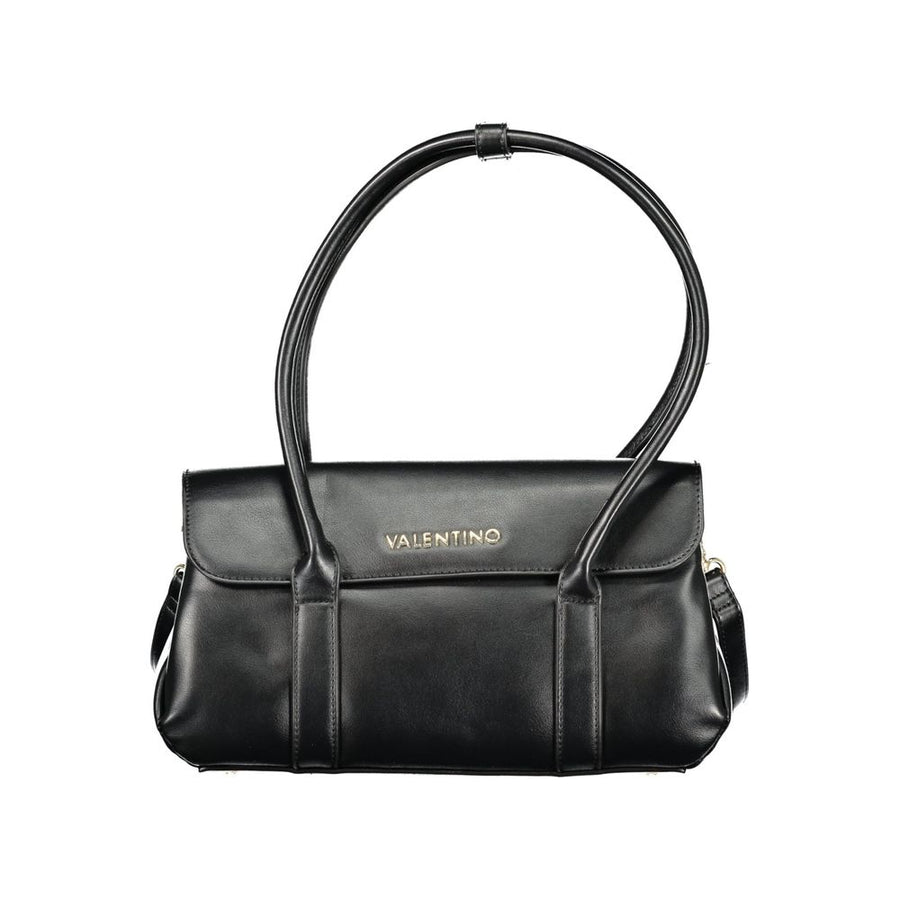 Nero Poliuretano Donna Bag with Shoulder Handles and Compartments