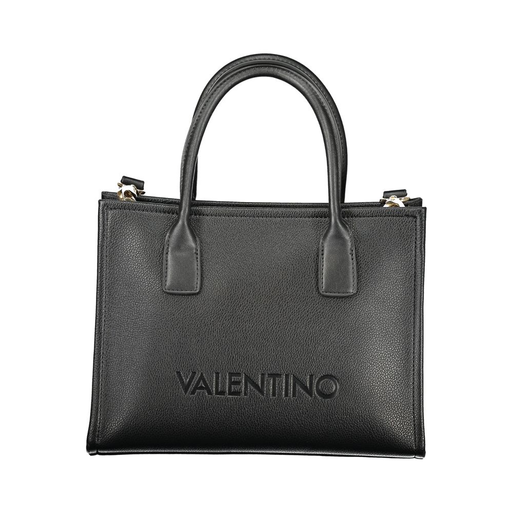 Black Polyurethane Women Handbag