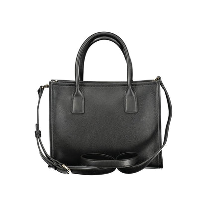 Black Polyurethane Women Handbag
