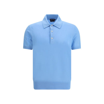 Blue Cotton Polo Shirt