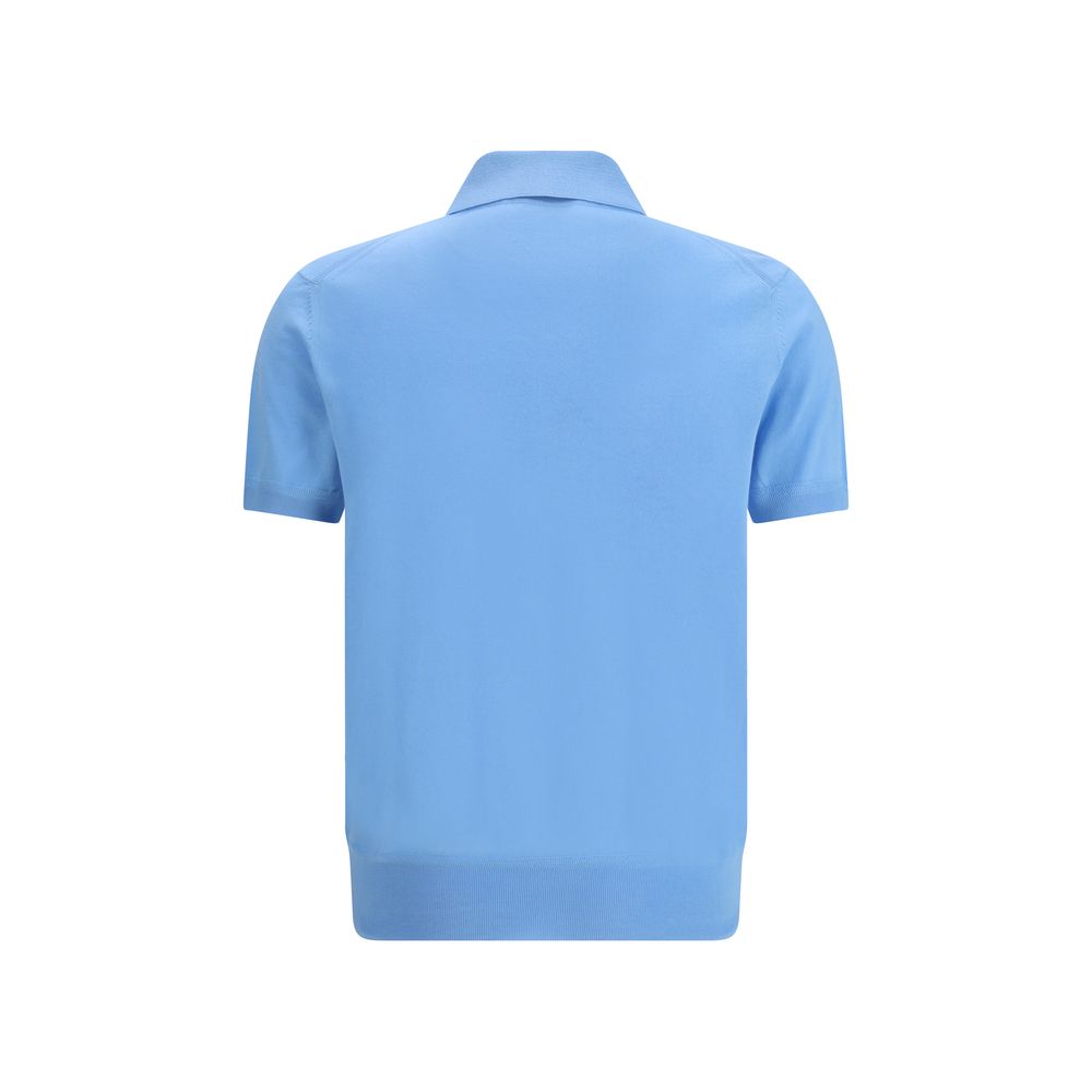 Blue Cotton Polo Shirt